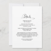 Alles in één stijlvolle minimalistische zwart witt kaart (Achterkant)