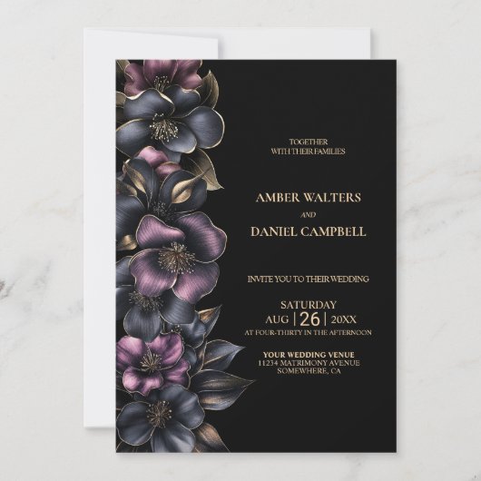 Alles in een stijlvolle stoffige roze grijze bloem kaart (Voorkant)