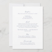 Alles in één stoffige blauwe minimalistische Boho  Kaart (Achterkant)