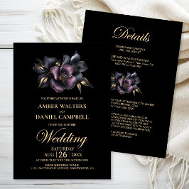 Alles in één stoffige roze en grijze bloemenbruilo kaart