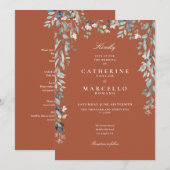 Alles in een terracotta wilde bloemen bloemenbruil kaart (Voorkant / Achterkant)