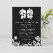 Alles in één tot de dood Gotische schedel QR Code  Kaart (Staand voorkant)