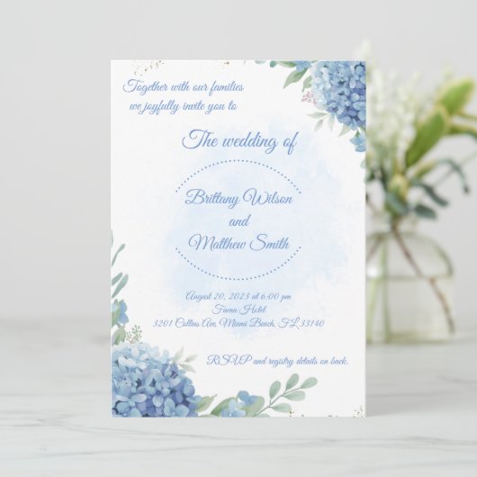 Alles in één trouwuitnodiging en RSVP-kaart Kaart (Staand voorkant)