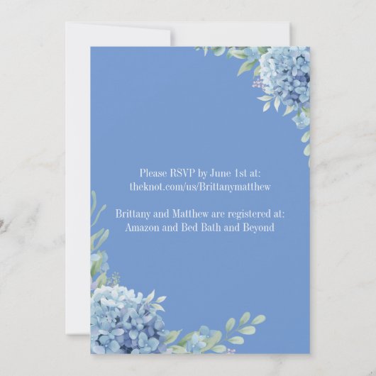 Alles in één trouwuitnodiging en RSVP-kaart Kaart (Achterkant)