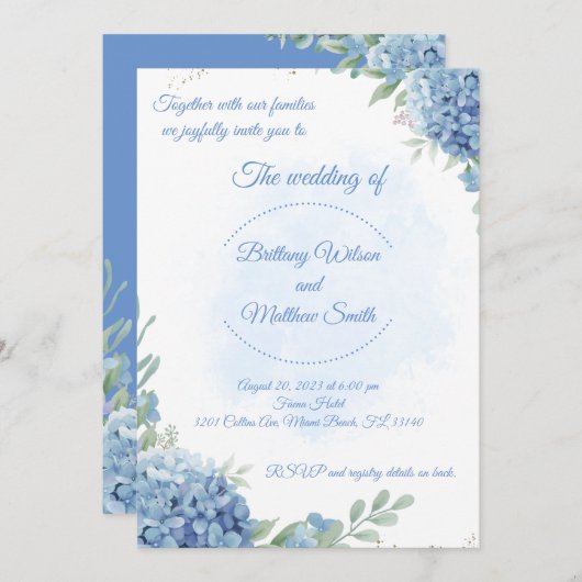 Alles in één trouwuitnodiging en RSVP-kaart Kaart (Voorkant / Achterkant)