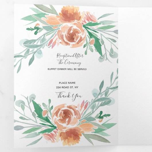 Alles in één uitnodiging voor Rsvp-details, recept (Binnenzijde eerst)