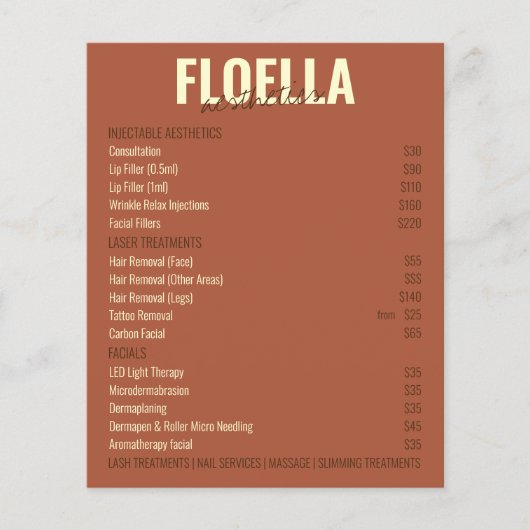 Alles in Één van de Prijslijst QR van de Diensten  Flyer (Voorkant)