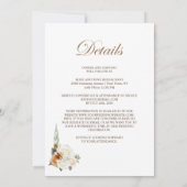 Alles in één verbrande Oranje witte bloemenbruilof Kaart (Achterkant)