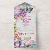 ALLES IN ÉÉN verjaardag Uitnodiging van Tea Partij (Binnen)