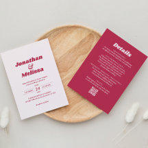 Alles in één Vet Retro Viva Magenta QR Code Bruilo