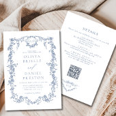 Alles in één Victoriaans stoffige blauwe QR-code b Kaart