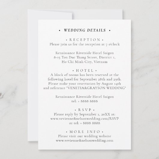 Alles in een Vietnamese weddenschap Kaart (Achterkant)