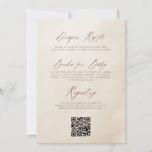 Alles in één wacht neutraal beige Baby shower Kaart (Achterkant)