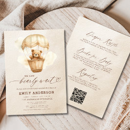 Alles in één wacht neutraal beige Baby shower Kaart