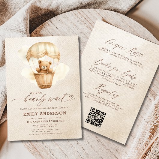 Alles in één wacht neutraal beige Baby shower Kaart