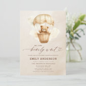 Alles in één wacht neutraal beige Baby shower Kaart (Staand voorkant)