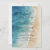 Alles in een Waterverf Blue Ocean Beach bruiloft Kaart (Achterkant)