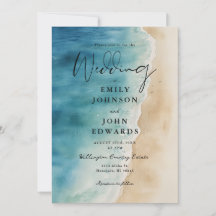 Alles in een Waterverf Blue Ocean Beach bruiloft