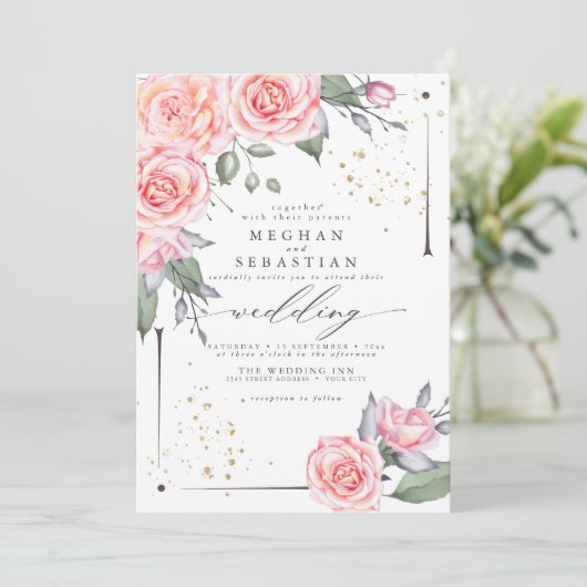 Alles in één Waterverf — Griekse uitnodiging (Staand voorkant)