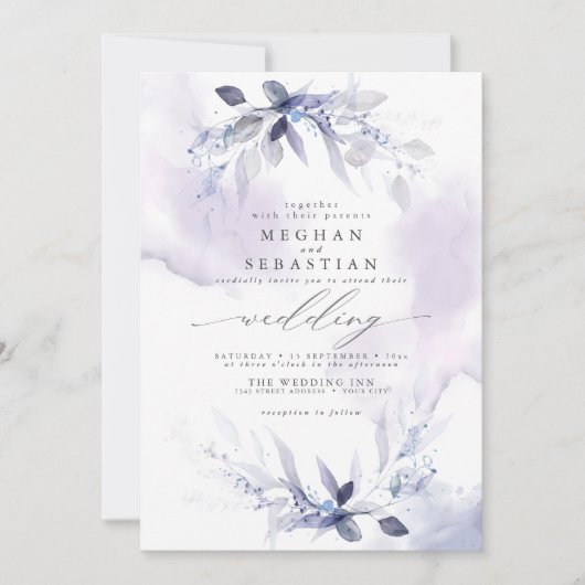 ALLES IN EEN Waterverf Plum Invitation Kaart (Voorkant)