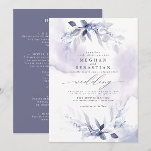 ALLES IN EEN Waterverf Plum Invitation Kaart