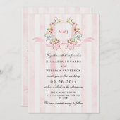 Alles in één Waterverf Regency Crest QR Wedding Kaart (Voorkant / Achterkant)