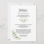 Alles in één White Daisies Wedding Invitation Kaart (Achterkant)