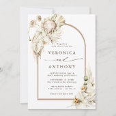 Alles in één Wild Boho Protea Pampas Grass Wedding Kaart (Voorkant)