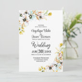 Alles in één Wildflower bruiloft Kaart (Staand voorkant)