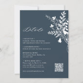 Alles in een Wildflower krans Navy bruiloft Kaart (Achterkant)