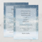 Alles in een winter sneeuw bos bruiloft kaart (Voorkant / Achterkant)