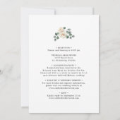 Alles in één witte rozen tropische bloemen bruilof kaart (Achterkant)