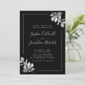 Alles in één zilver-grijze Eucalyptus Black Wedden Kaart (Staand voorkant)