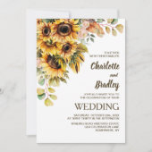 Alles in één zonnebloem bloemenbruiloft kaart (Voorkant)