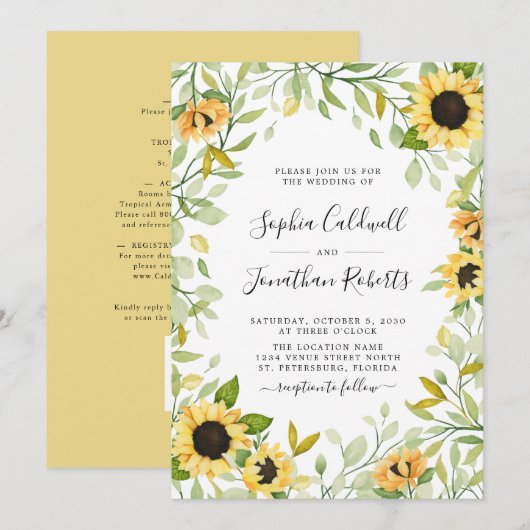 Alles in één zonnebloem en olievlek kaart (Voorkant / Achterkant)