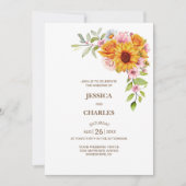 Alles in een zonnebloem Roos bloemenbruiloft Kaart (Voorkant)