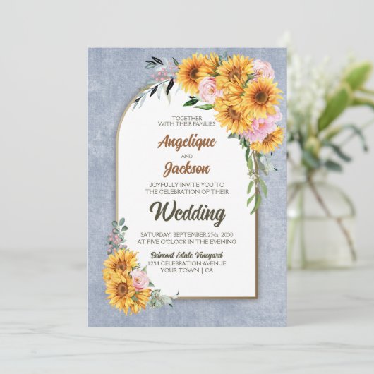 Alles in één zonnebloem Roze Roze Grijze Plezier Kaart (Staand voorkant)