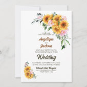 Alles in één zonnebloemproze rozenweddenschap kaart (Voorkant)