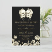 Alles in een zwart en goud gotische schedels bruil kaart (Staand voorkant)