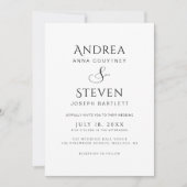 Alles in één zwart-wit bruiloft kaart (Voorkant)