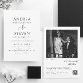 Alles in één zwart-wit bruiloft kaart