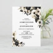 Alles in een zwart-wit bruiloft kaart (Staand voorkant)