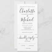 Alles in één zwart-wit elegant handschrift kaart (Voorkant)