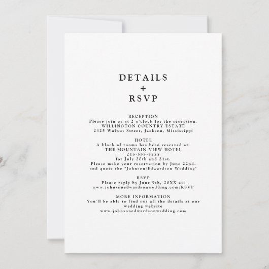 Alles in een zwart-wit gotische schedels bruiloft kaart (Achterkant)