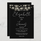 Alles in een zwart-wit string lichten bruiloft kaart (Voorkant / Achterkant)