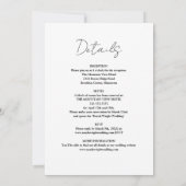 Alles in één zwart-witminimalistische bruiloft kaart (Achterkant)