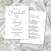 Alles in één zwart-witminimalistische bruiloft kaart