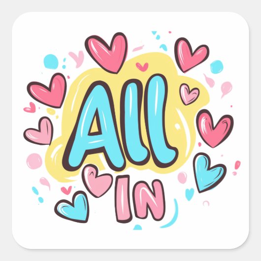 "Alles in graffiti-stijl" Vierkante Sticker (Voorkant)
