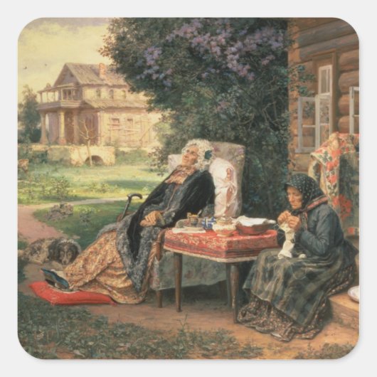Alles in het verleden, 1889 vierkante sticker (Voorkant)