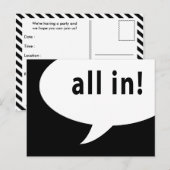 Alles in! komische spraakbel briefkaart (Voorkant / Achterkant)